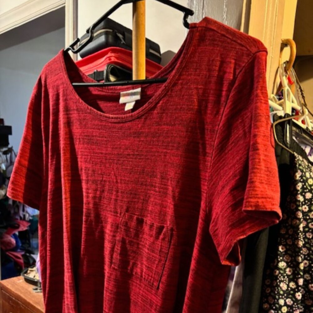 3X  short sleeved red dress
